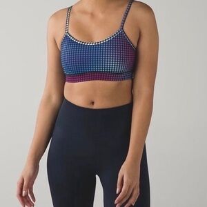 Lululemon Flow Y Bra‎ Cosmic Dot White Multi / Black Size 6 RARE!